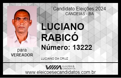 Candidato LUCIANO RABICÓ 2024 - CANDEIAS - Eleições