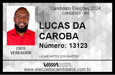 Candidato LUCAS DA CAROBA 2024 - CANDEIAS - Eleições