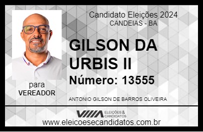 Candidato GILSON DA URBIS II 2024 - CANDEIAS - Eleições