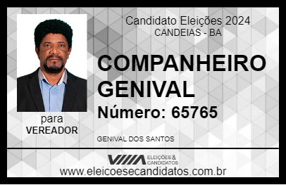 Candidato COMPANHEIRO GENIVAL 2024 - CANDEIAS - Eleições