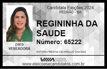 Candidato REGININHA DA SAUDE 2024 - PEDRÃO - Eleições