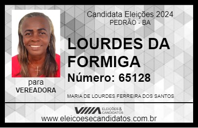 Candidato LOURDES DA FORMIGA 2024 - PEDRÃO - Eleições