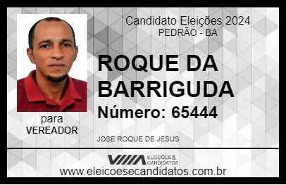 Candidato ROQUE DA BARRIGUDA 2024 - PEDRÃO - Eleições