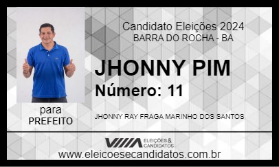 Candidato JHONNY PIM 2024 - BARRA DO ROCHA - Eleições