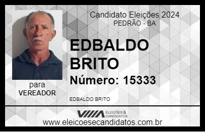 Candidato EDBALDO BRITO 2024 - PEDRÃO - Eleições