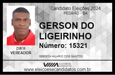 Candidato GERSON DO LIGEIRINHO 2024 - PEDRÃO - Eleições