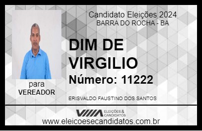 Candidato DIM DE VIRGILIO 2024 - BARRA DO ROCHA - Eleições