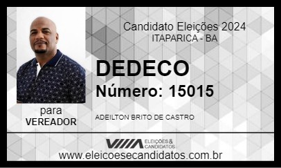 Candidato DEDECO 2024 - ITAPARICA - Eleições