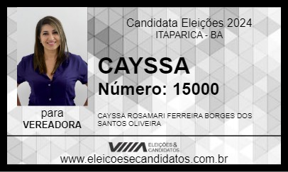 Candidato CAYSSA 2024 - ITAPARICA - Eleições