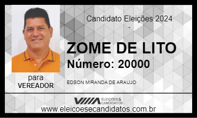 Candidato ZOME DE LITO 2024 - POTIRAGUÁ - Eleições