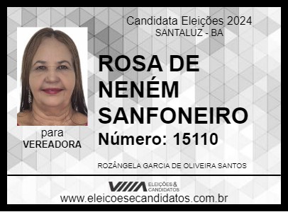 Candidato ROSA DE NENÉM SANFONEIRO 2024 - SANTALUZ - Eleições