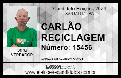 Candidato CARLÃO RECICLAGEM 2024 - SANTALUZ - Eleições