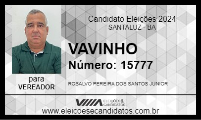 Candidato VAVINHO 2024 - SANTALUZ - Eleições