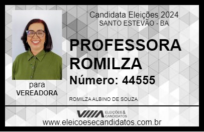 Candidato PROFESSORA ROMILZA 2024 - SANTO ESTEVÃO - Eleições