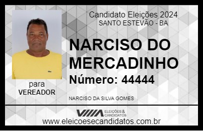 Candidato NARCISO DO MERCADINHO 2024 - SANTO ESTEVÃO - Eleições