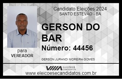 Candidato GERSON DO BAR 2024 - SANTO ESTEVÃO - Eleições