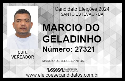 Candidato MARCIO DO GELADINHO 2024 - SANTO ESTEVÃO - Eleições