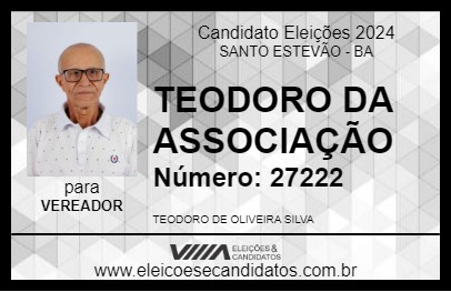 Candidato TEODORO DA ASSOCIAÇÃO 2024 - SANTO ESTEVÃO - Eleições