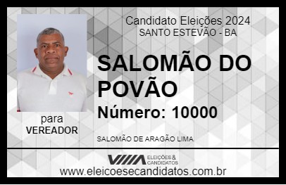 Candidato SALOMÃO DO POVÃO 2024 - SANTO ESTEVÃO - Eleições