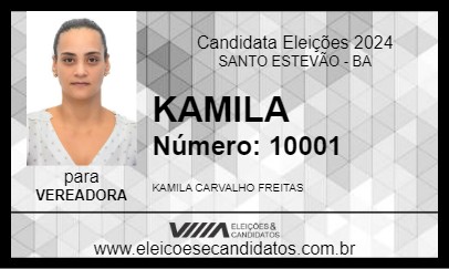 Candidato KAMILA 2024 - SANTO ESTEVÃO - Eleições