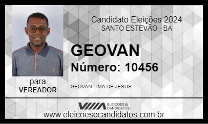 Candidato GEOVAN 2024 - SANTO ESTEVÃO - Eleições