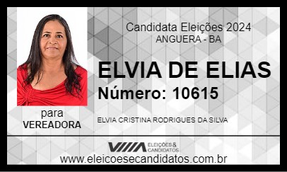 Candidato ELVIA DE ELIAS 2024 - ANGUERA - Eleições