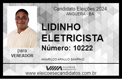 Candidato LIDINHO ELETRICISTA 2024 - ANGUERA - Eleições