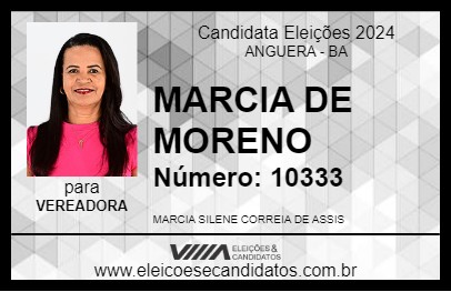 Candidato MARCIA DE MORENO 2024 - ANGUERA - Eleições