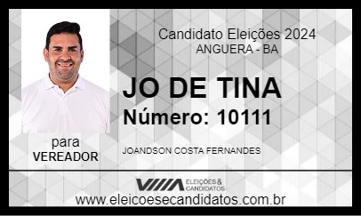 Candidato JO DE TINA 2024 - ANGUERA - Eleições