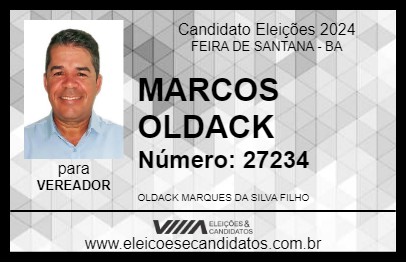 Candidato MARCOS OLDACK 2024 - FEIRA DE SANTANA - Eleições