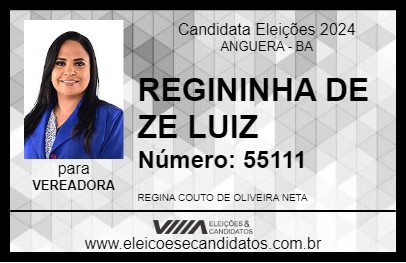 Candidato REGININHA DE ZE LUIZ 2024 - ANGUERA - Eleições