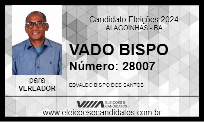 Candidato VADO BISPO 2024 - ALAGOINHAS - Eleições