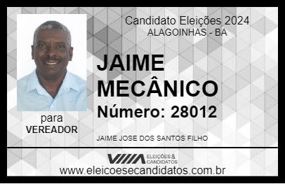 Candidato JAIME MECÂNICO 2024 - ALAGOINHAS - Eleições