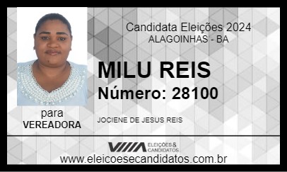 Candidato MILU REIS 2024 - ALAGOINHAS - Eleições