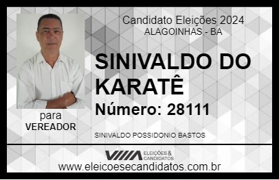 Candidato SINIVALDO DO KARATÊ 2024 - ALAGOINHAS - Eleições