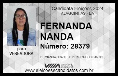 Candidato FERNANDA NANDA 2024 - ALAGOINHAS - Eleições