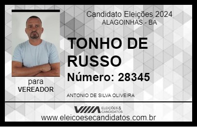 Candidato TONHO DE RUSSO 2024 - ALAGOINHAS - Eleições