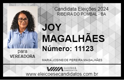 Candidato JOY MAGALHÃES 2024 - RIBEIRA DO POMBAL - Eleições