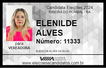 Candidato ELENILDE ALVES 2024 - RIBEIRA DO POMBAL - Eleições