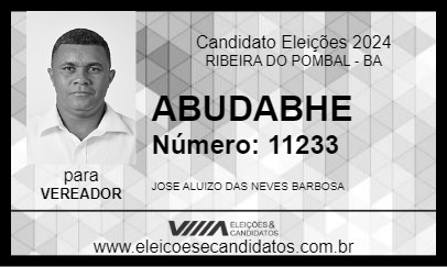 Candidato ABUDABHE 2024 - RIBEIRA DO POMBAL - Eleições