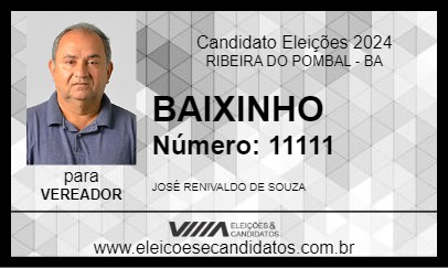 Candidato BAIXINHO 2024 - RIBEIRA DO POMBAL - Eleições