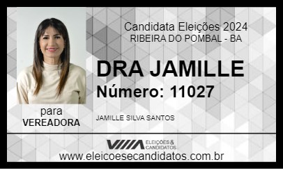 Candidato DRA JAMILLE 2024 - RIBEIRA DO POMBAL - Eleições