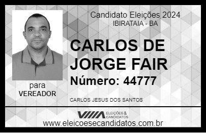 Candidato CARLOS DE JORGE 2024 - IBIRATAIA - Eleições