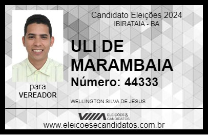 Candidato ULI DE MARAMBAIA 2024 - IBIRATAIA - Eleições