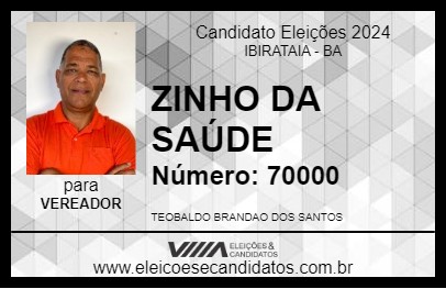 Candidato ZINHO DA SAÚDE 2024 - IBIRATAIA - Eleições