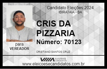 Candidato CRIS DA PIZZARIA 2024 - IBIRATAIA - Eleições