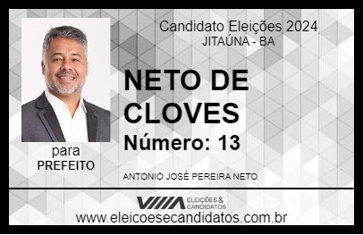 Candidato NETO DE CLOVES 2024 - JITAÚNA - Eleições