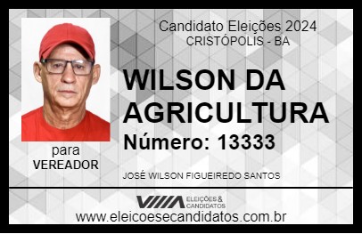 Candidato WILSON DA AGRICULTURA 2024 - CRISTÓPOLIS - Eleições