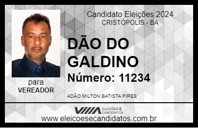 Candidato DÃO DO GALDINO 2024 - CRISTÓPOLIS - Eleições