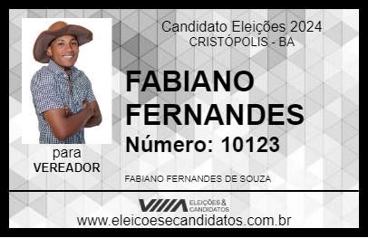 Candidato FABIANO FERNANDES 2024 - CRISTÓPOLIS - Eleições